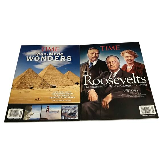 Time‎ Magazines: Roosevelts MAN MADE WONDERS Lot of (2) - Picture 1 of 6